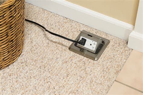 electrical floor box for carpet|floor mount electrical receptacle box.